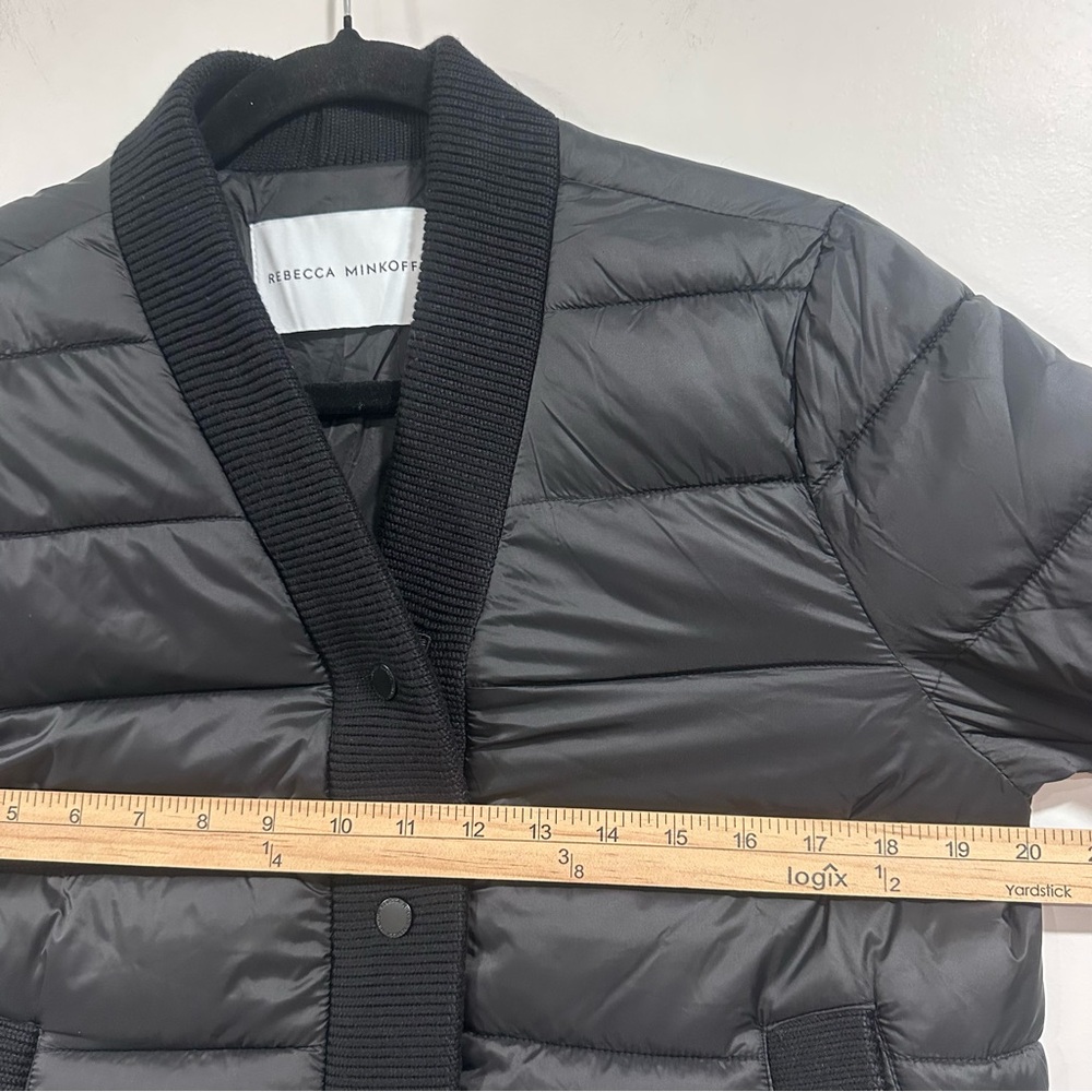 REBECA MINKOFF Women's Black Water Resistant Ribber Trim Puffer Jacket Sz S NWT - Picture 11 of 12
